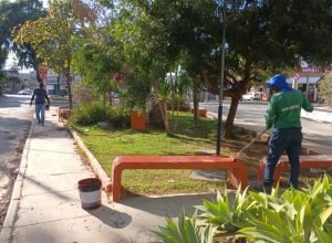 1 de 1PRAÇAS E PARQUES SEMPRE ESTÃO RECEBENDO LIMPEZA E MANUTENÇÃO — Foto: GMPJP/PMMC